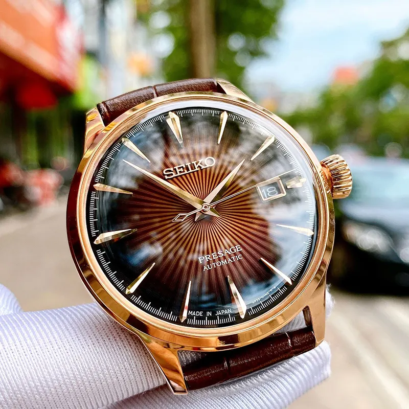 Seiko Presage Cocktail Time 'Manhattan' Calfskin Men's Watch- SRPB46J1